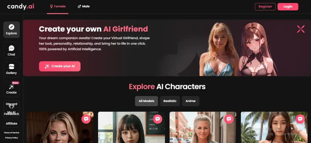Candy AI Create your own AI girlfriend site